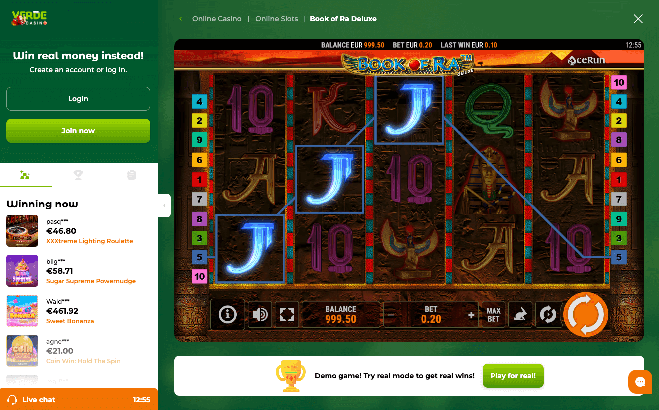Kazino žaidimai Verde Casino