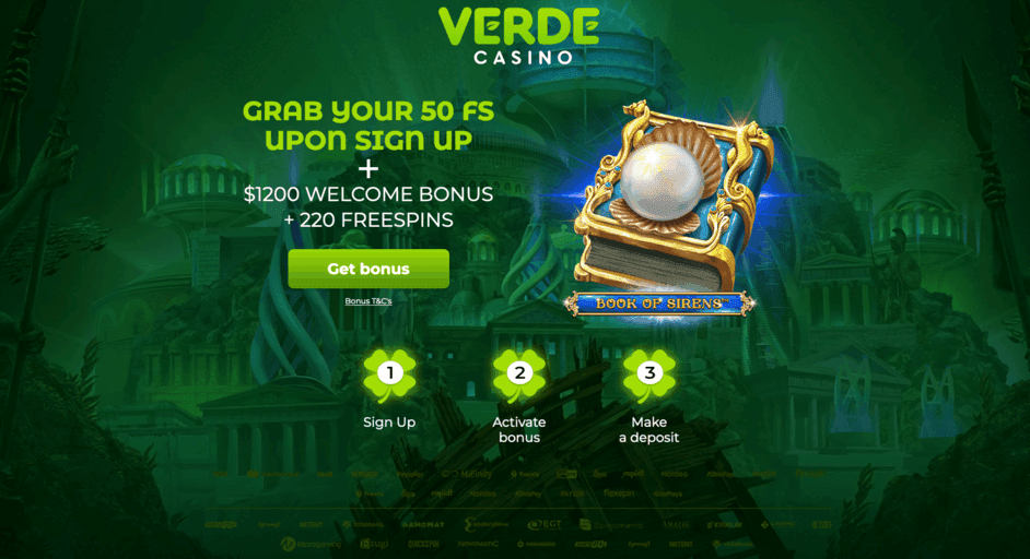 Verde Casino 50 Nemokamų sukimų